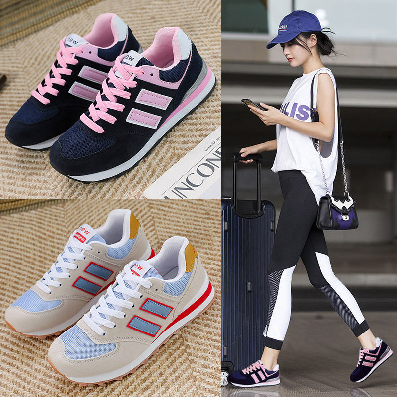 情侣平底圆头女运动休闲鞋轻便