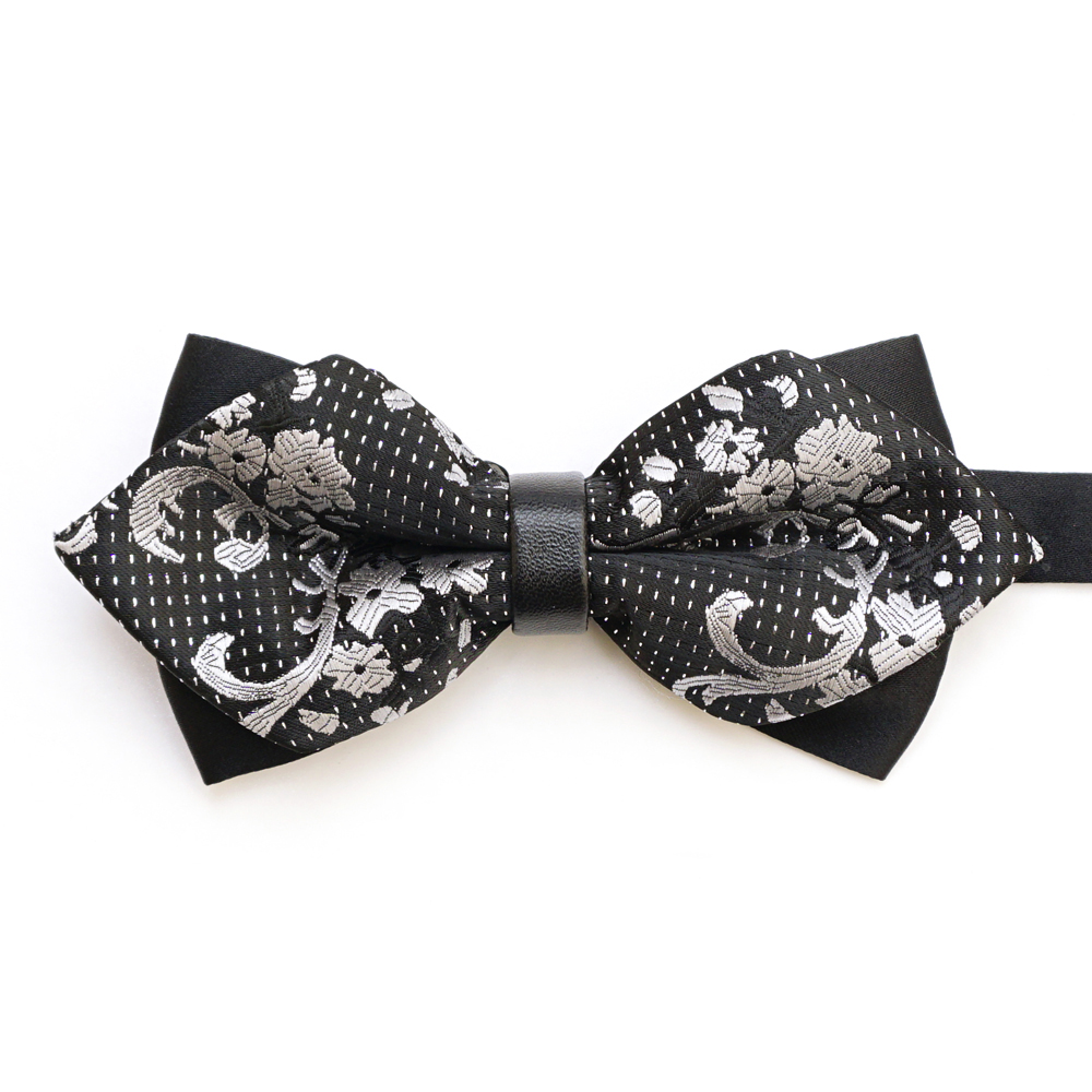 碎花图案 男士正装商务尖角领结 新郎结婚韩版蝴蝶结礼盒装