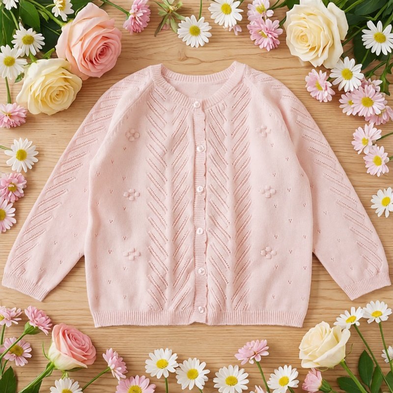 女童针织衫春夏款女宝宝薄款针织开衫女童打底衫毛衣外套空调衫夏