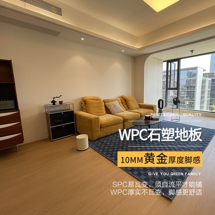龙叶PM03平面新型防水SPC石晶WPC复合石塑木地板室内家用锁扣10mm