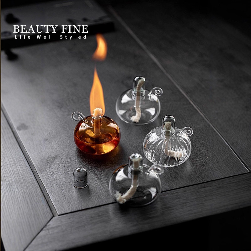 柏斐家饰 玻璃油灯酒精灯 温茶炉围炉煮茶户外室内茶室茶道酒精炉