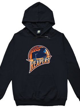 斗者REAPERS死神篮球运动圆领长袖连帽衫外套卫衣男篮训练背心diy