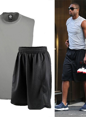 投篮训练服套装跑步健身热身无袖坎肩宽肩篮球运动韦德球衣篮球服