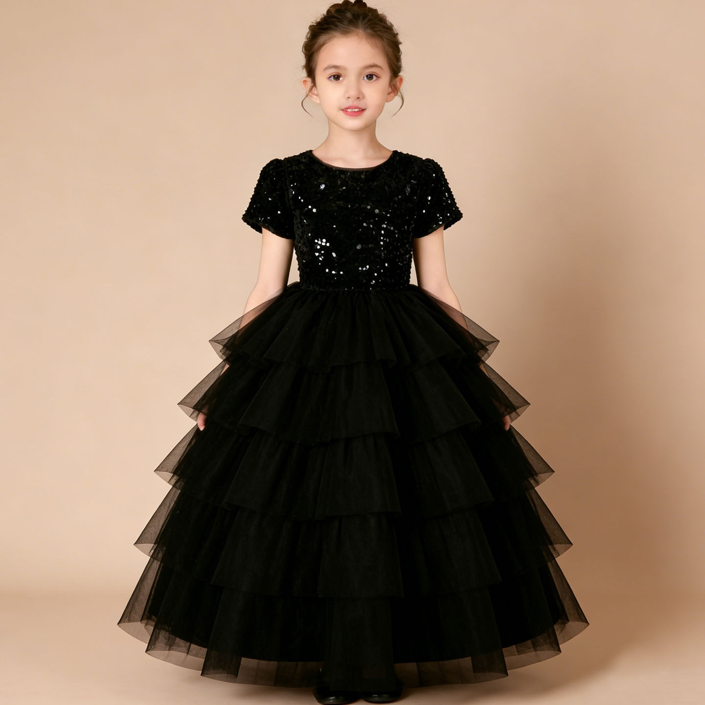 2026新款高端女童钢琴主持人表演出晚礼服儿童生日宴会亮片蛋糕裙,童装/婴儿装/亲子装,儿童礼服,淘宝优惠券,粉丝福利购,淘宝优惠卷