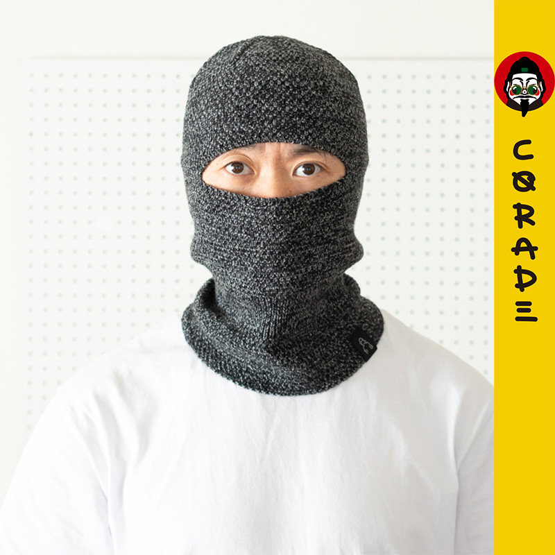 corade葫芦针织帽围巾一体头套