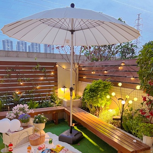 户外庭院阳台天台大遮阳伞中式老北京折叠太阳伞大型摆摊玻纤圆伞