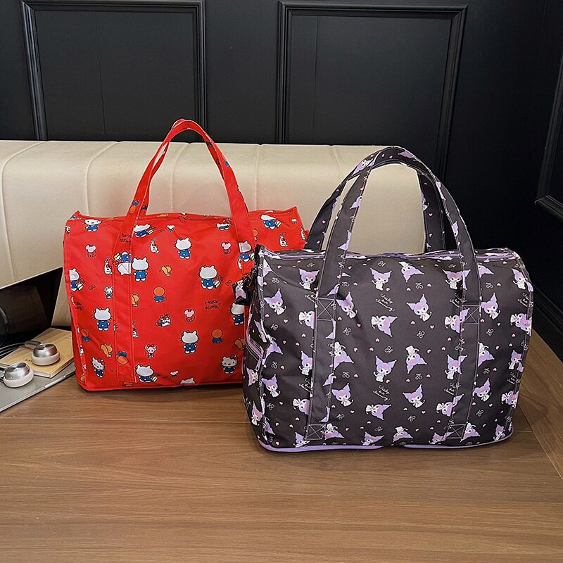 卡通印花旅行包收纳袋子行李搬家打包袋大容量手提单肩斜挎包批发