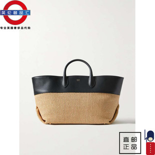 10女新款 包邮 KHAITE 伦敦 拉菲草皮革中号手提包 英伦代购