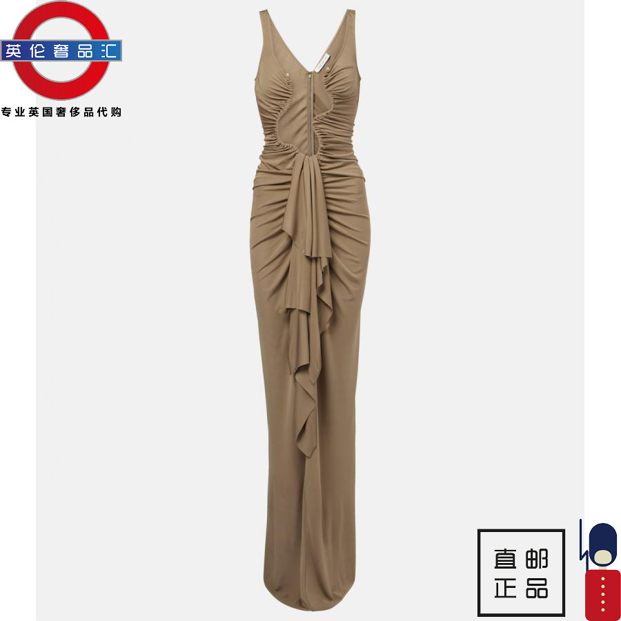 英伦代购 4女新款CHRISTOPHER ESBER 萨拉西亚褶皱针织及地长裙