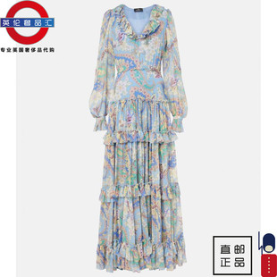 英伦代购 4女新款ETRO 花丝绸礼服 伦敦包邮