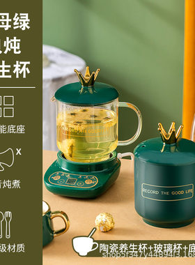 全陶瓷养生杯玻璃花茶养生壶电炖电热锅多功能煲汤煮粥热牛奶神器
