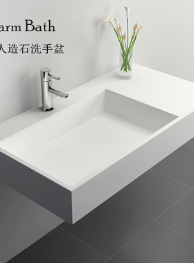人造石挂墙式洗脸盆尺寸定制卫生间浴室柜盆阳台哑光家用洗面盆