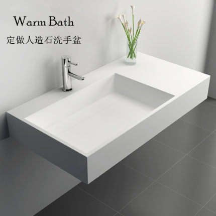 人造石挂墙式洗脸盆尺寸定制卫生间浴室柜盆阳台哑光家用洗面盆
