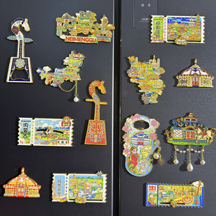 金属内蒙古马头琴呼伦贝尔呼和浩特磁性冰箱贴磁吸旅游文创伴手礼