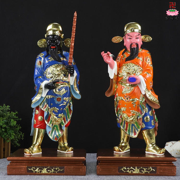 树脂寺庙黑白无常祠堂神像摆件