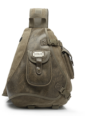 AERLIS时尚潮搭帆布包男士胸包大容量单件背包