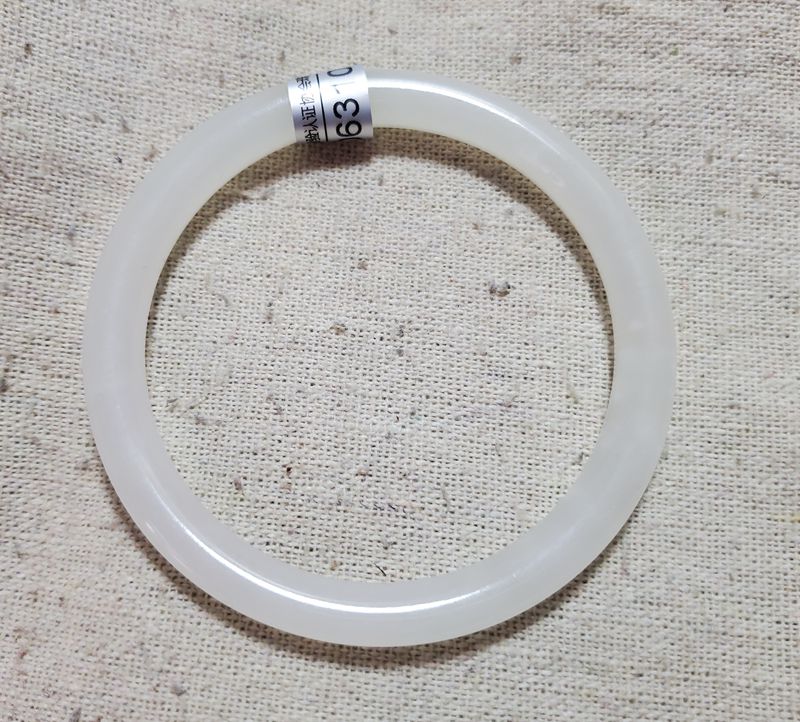 和田玉樱花棉手镯手环 圈口58.5mm 5号 带证书