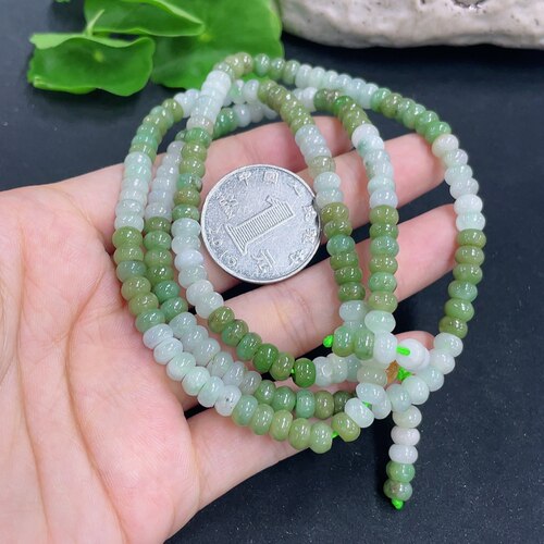 翡翠天然A货隔片手串项链6MM左右