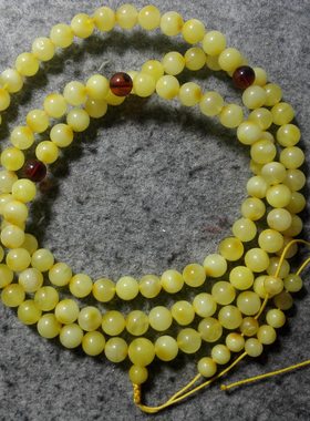 蜜蜡 圆珠 108 手串 18.91克 6.5MM K17