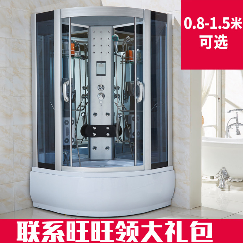 玻璃房弧扇形淋浴房整体蒸汽房桑拿房带浴缸隔断一体式卫生间浴室