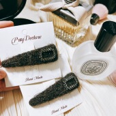 韩国进口东大门小香风闪钻毛呢法式 复古碎发夹边夹刘海夹