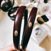 韩国进口东大门小香风好运开运酒红色车厘子色pu发箍头箍发卡