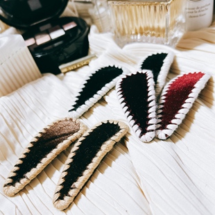 韩国进口东大门小香风撞色丝绒名媛韩剧同款 复古发夹边夹刘海夹