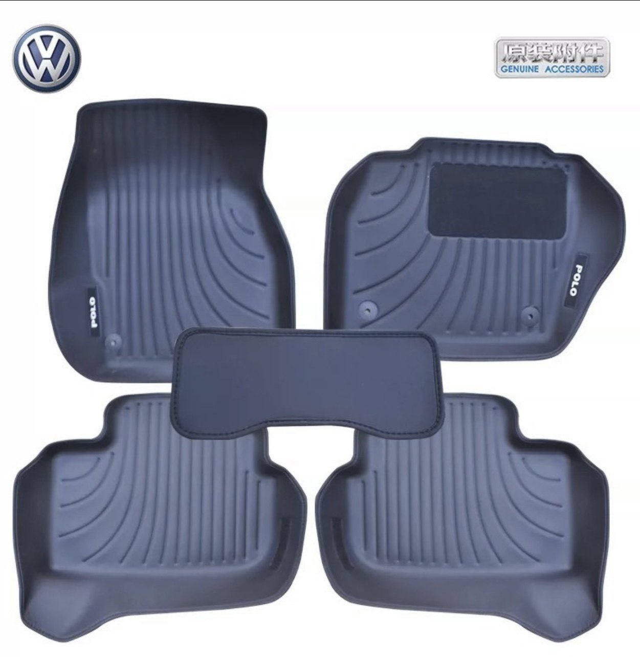 上汽大众原厂polo plus立体皮质脚垫 黑色原装环保无异味专车专用
