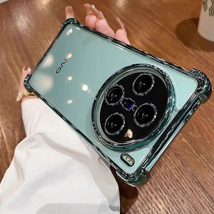 适用vivoy300pro vivox200pro超薄y200i电镀透明x100气囊防摔y300镜头全包男女x90硅胶x80简约商务 手机壳新款