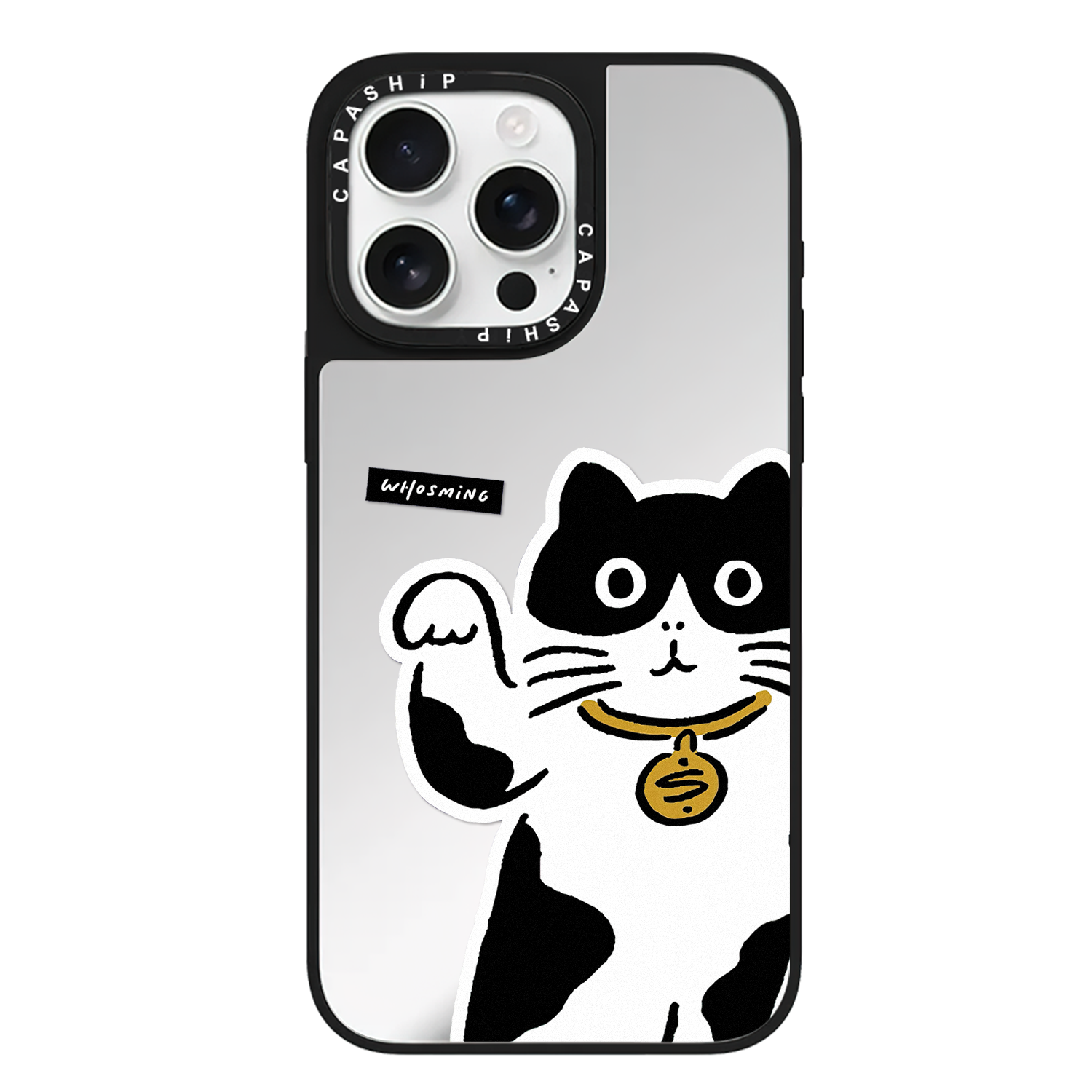 CASE适用苹果16手机壳iPhone14plus镜面15/13promax磁吸招财猫创意xr男女12防摔11新款可爱卡