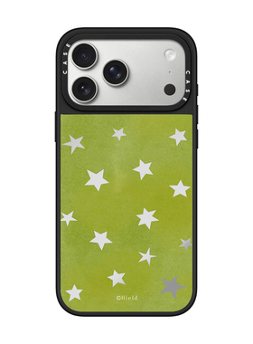 星星图案手机壳CASE适用苹果适用于iPhone17ProMax/16Pro/15Pro绿色防摔保护套镜面MagSafe磁吸14plus13/12