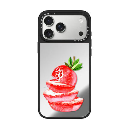 CASE适用苹果17iPhone14plus15镜面13promax磁吸草莓蛋糕xr手机壳12软边防摔11新款xs高级感男女保护套16pro