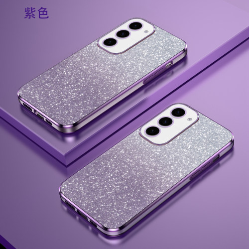 高端新款GalaxyS24/S22+渐变闪粉手机壳适用三星S23/21/S30透明保护套NOTE10PRO/20潮牌耐脏inS简约薄