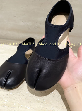 【原单品质】tadi26春进口真皮底分趾单鞋玛丽珍女真皮芭蕾舞凉鞋