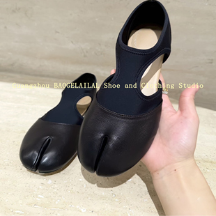 玛丽珍女真皮芭蕾舞凉鞋 tadi26春进口真皮底分趾单鞋 原单品质