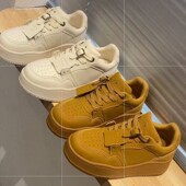 2025新款 子 小众设计情侣鞋 秋冬运动休闲板鞋 厚底美拉德女面包鞋