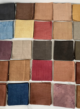 植物染手织布 布头 布组 手工练手布