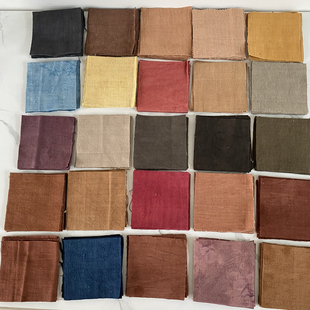 植物染手织布 布头 布组 手工练手布