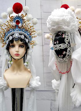 京剧戏剧戏曲刀马旦白蛇传青蛇盗仙草包邮舞台表演列子一体头饰