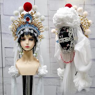 京剧戏剧戏曲刀马旦白蛇传青蛇盗仙草包邮舞台表演列子一体头饰
