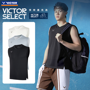 VICTOR威克多羽毛球服男女款训练针织吸汗透气无袖运动T恤T-65008