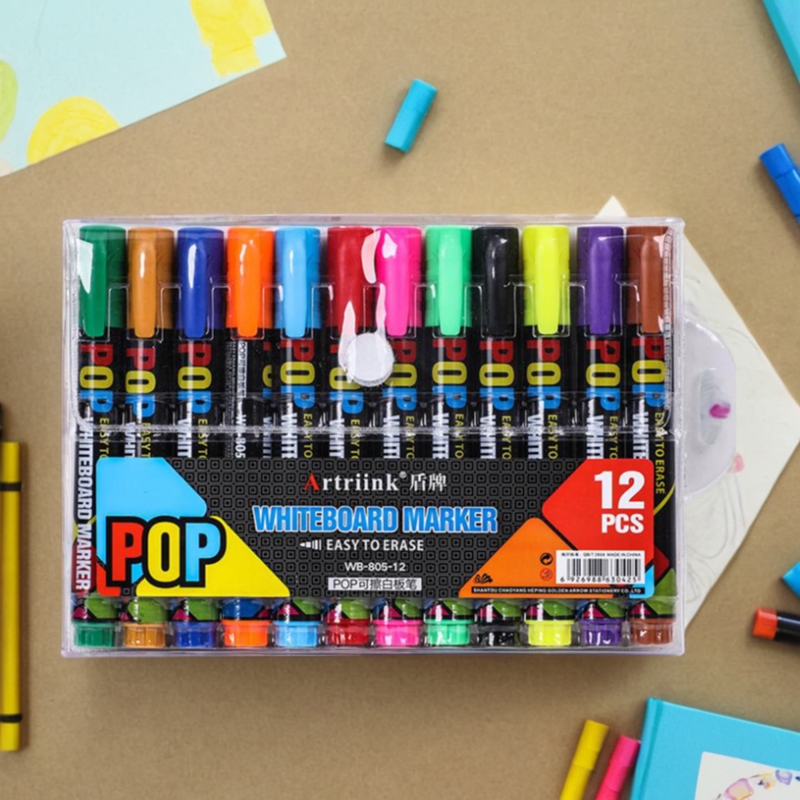 盾牌彩色白板筆水性可擦