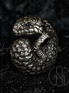 创饰计CSJ 925银 | 蓝宝石镶嵌 | 松果蜥蜴 | 吊坠