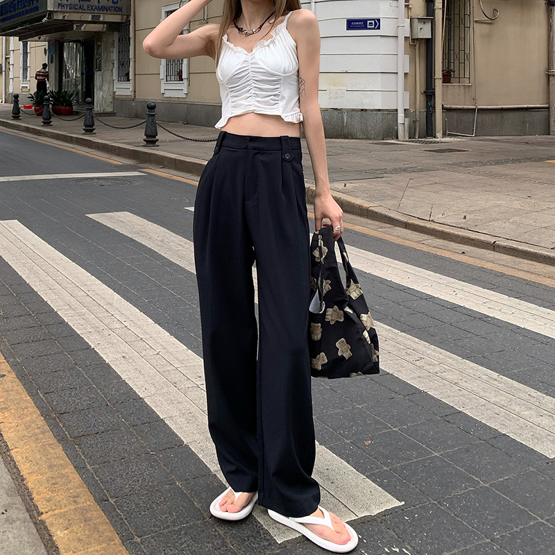 Real price high waist slim casual pants for women