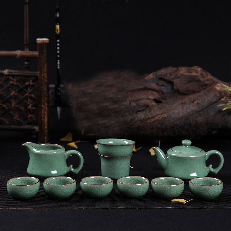 精品青瓷功夫茶具礼盒套装