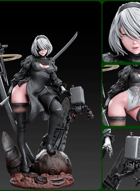 《尼尔：机械纪元》尤尔哈2B(双体) Gr8版 已分件 3D模型Stl文件