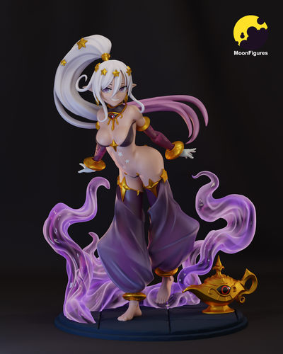 魔物娘图鉴 %精灵女孩(含支撑) Moon版‌ ‌已分件 3D模型Stl文件