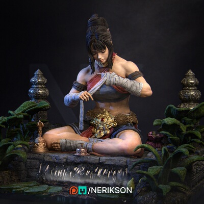 Jingwei the Monk(含支撑) 已分件 3D模型Stl文件