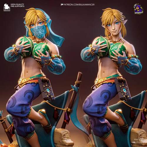 塞尔达传说 淑女服林克 Bulkamancer版 ‌已分件 3D模型Stl文件