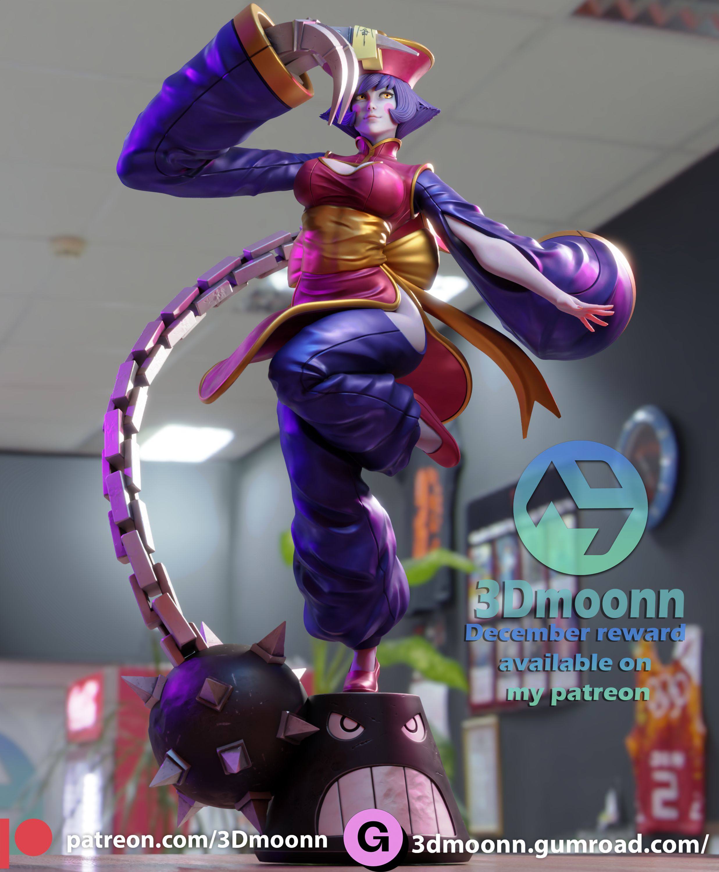 《恶魔战士》少泪泪 已分件 双体版 3d模型stl数据文件